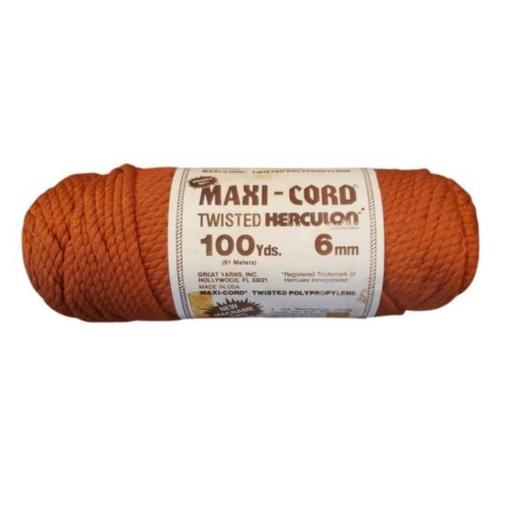 Maxi-Cord Twisted Herculon Rust Brown 100 yds 6mm Macramé Crafts‎